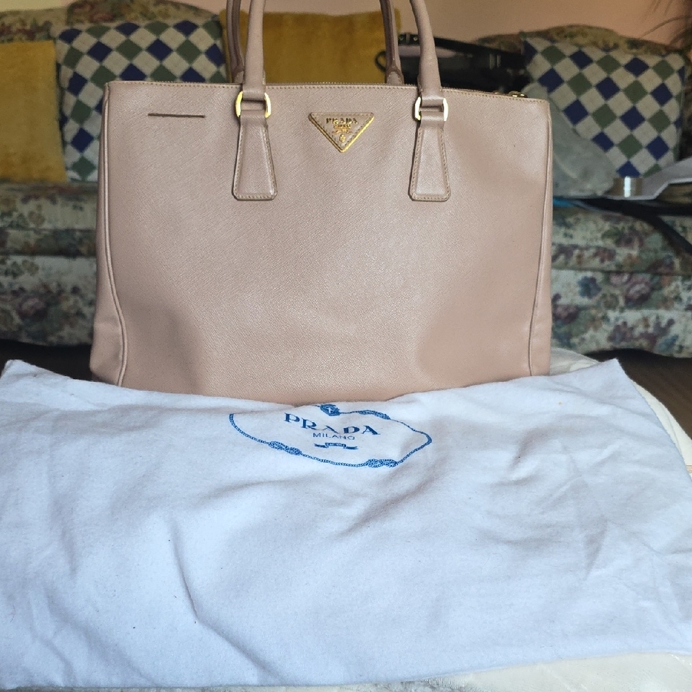 Prada Women's Tan Leather Tote Bag